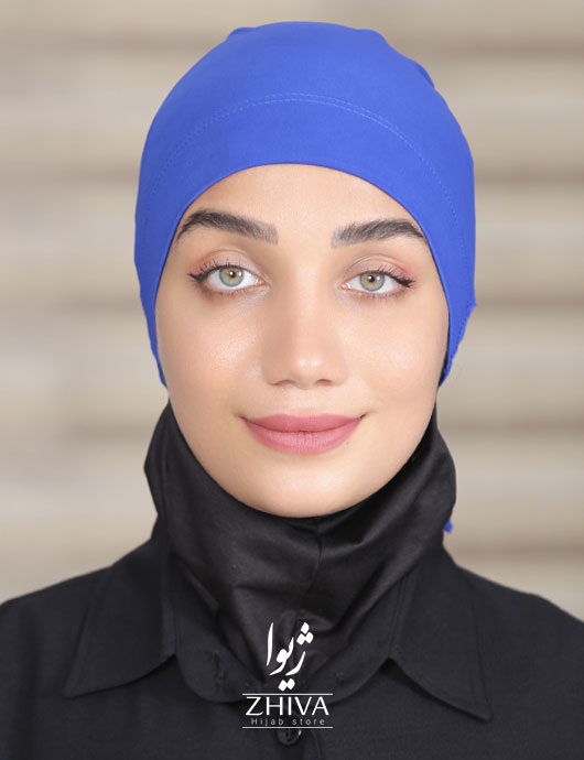 کلاه حجاب بند دار آبی